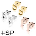 ピアス サージカルステンレス アルファベット イニシャル  1ペア アレルギー 金属アレルギー対応 レディース メンズ