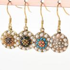 Yahoo! Yahoo!ショッピング(ヤフー ショッピング)ピアス サージカルステンレス パール＆カラービーズ ミニサークル ピアス 1ペア レディース 両耳用