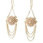 ピアス サージカルステンレス パール＆チェーン トライアングルロング ピアス 1ペア ロング レディース 両耳用