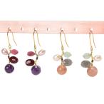 Yahoo! Yahoo!ショッピング(ヤフー ショッピング)ピアス サージカルステンレス 淡水パール＆ナチュラルストーン ネストデザイン フック ピアス 1ペア レディース 両耳用