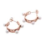 Yahoo! Yahoo!ショッピング(ヤフー ショッピング)ピアス サージカルステンレス パール クロスパターン ピアス 1ペア レディース 両耳用