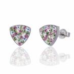 Yahoo! Yahoo!ショッピング(ヤフー ショッピング)ピアス サージカルステンレス ミックスジュエル トライアングル ピアス 1ペア   レディース 両耳用