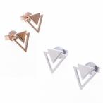 Yahoo! Yahoo!ショッピング(ヤフー ショッピング)ピアス サージカルステンレス ダブルトライアングル ピアス 1ペア レディース 両耳用