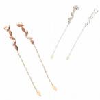 ピアス サージカルステンレス 6リーフ ロングチェーン ピアス 1ペア ロング レディース 両耳用