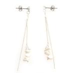 Yahoo! Yahoo!ショッピング(ヤフー ショッピング)ピアス サージカルステンレス ダブルチェーン シルバー 淡水パール ピアス 1ペア ロング レディース 両耳用