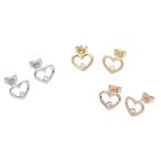 Yahoo! Yahoo!ショッピング(ヤフー ショッピング)ピアス サージカルステンレス ハートフレーム＆ジュエル ピアス 1ペア レディース 両耳用