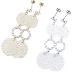 Yahoo! Yahoo!ショッピング(ヤフー ショッピング)ピアス サージカルステンレス 透かしフラワー×ジュエルサークル ピアス 1ペア レディース 両耳用