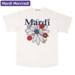 マルディメクルディ Mardi Mercredi Tシャツ TSHIRT FLOWERMARDI BLOSSOM CREAM VINTAGEBLUE 半袖 レディース 韓国 ファッション アパレル