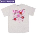 マルディメクルディ Mardi Mercredi Tシャツ TSHIRT FLOWERMARDI BLOSSOM OATMEAL PINK 半袖 レディース 韓国 ファッション アパレル