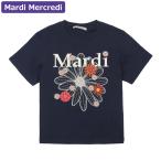 マルディメクルディ Mardi Mercredi Tシャツ SLIM TSHIRT FLOWERMARDI BLOSSOM NAVY IVORY 半袖 レディース 韓国 ファッション アパレル スリムサイズ