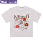 マルディメクルディ Mardi Mercredi Tシャツ SLIM TSHIRT FLOWERMARDI BLOSSOM OATMEAL TAUPE 半袖 レディース 韓国 ファッション アパレル スリムサイズ