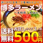 ポイント消化　博多ラーメン　500円　九州とんこつスープ　2人前セット　お取り寄せ　ご当地ラーメン　特産品　メール便商品　お試しグルメギフト