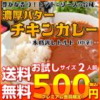 カレー レトルト　バターチキンカレー　会員価格500円　濃厚ソース　鶏肉旨味　トマト酸味　2人前セット　お取り寄せ　メール便商品　お試しグルメギフト