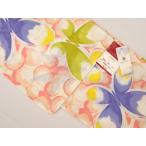 ショッピングゆかた 浴衣 ゆかた レディース プレタ 女性用 変わり透かし織り フリーサイズ No.181 水玉 ちょうちょ 蝶 綿100％ 出来上がり 仕立て上がり