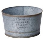 ブリキ 植木鉢 ポット ジャンク おしゃれ レコルテラウンド（Sサイズ）グレー