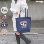 ショッピングトートバッグ キャンバス トートバッグ バッグ 鞄 キャンバス キャンバスバッグ 布バッグ スヌーピー キャラクター プリント 綿100％ レディース Honeys ハニーズ スヌーピー／トート