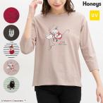 トップス Tシャツ 7分袖Tシャツ カットソー コットン 綿 UVカット ムーミン キャ Honeys ハニーズ ムーミン/7分袖Tシャツ