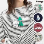  tops туника cut and sewn длинный рукав хлопок хлопок футболка long T футболка с длинным рукавом Moomin герой женский Honeys мед z Moomin | длинный рукав туника 