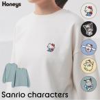 トップス スウェット 長袖 ロゴ 刺繍 サンリオ ゆったり 裏毛 レディース SALE Honeys ハニーズ サンリオキャラクターズ/ゆるトレーナー