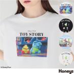 ショッピングトイストーリー トップス Tシャツ カットソー 半袖 イラストプリント 綿混 オーバーサイズ レディース 夏 Honeys ハニーズ トイ・ストーリー／ゆるＴ