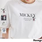 トップス Tシャツ レディース 半袖 ロゴ おしゃれ キャラクター ミッキー ミニー 大人 シンプル Honeys ハニーズ ディズニー／Ｔシャツ