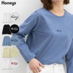 トップス カットソー 長袖 コットン 綿 Tシャツ ロンT 長袖Tシャツ USAコットン 綿100% Honeys ハニーズ ロゴ刺繍Tシャツ
