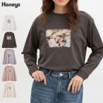 ショッピングＴシャツ トップス Tシャツ ロンＴ 長袖Tシャツ カットソー 長袖 コットン 綿 フォトプリント USAコットン レディース Honeys ハニーズ フォトプリントＴシャツ