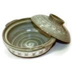 日本製　万古焼　銀峯　花三島10号土鍋4−5人用　422-06-816ex　銀峯 花三島 10号鍋 土鍋