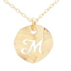 [本間宝石] 18金 イニシャル ネックレス (日本製 金属アレルギー対応) (あずきチェーン)