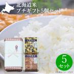 白米 送料無料 お米 米 新米 令和6年 北海道米 プチギフト5個セット 2種 ななつぼし ふっくりんこ 各300g 2合×5 2024年産 ご挨拶 プレゼント