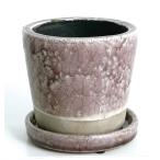 COLOR GLAZED POT  LIGHT PURPLE カラーグレイズドポット　ライトパープル ダルトン 受皿付 陶器 鉢 CH13-G476LPL (S：0240)