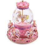 オルゴール、カラーLEDライト、雪降できる、カルーセル音楽、そして絶妙な樹脂で刻まれたユニコーンでそれは彼女、母と子供たちへの最高の贈り物です