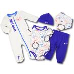 ベビー ナイキ カバーオール＆パンツ 5点セット Nike Infant Set ベビー服 赤ちゃん　アイボリーロイヤルブルー BY523