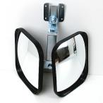 ガレージミラー カーブミラー 角度調整 ピボット式 簡単設置 2面鏡タイプ 角型 18cm×15cm 2個 角10ツイン 黒色 yh106