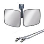 ガレージミラー グレー 角型 320×175mm ツインミラー ベルト式金具付 ステンレスベルトM ガラス製ミラー 日本製 yh1277