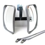 ガレージミラー ガレージ ミラー 防犯ミラー 屋外 簡単設置 日本製 2面鏡　角型 23cm×19cm 2個 ベルトM yh382