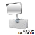 ガレージミラー ステンレス製 中型 角型 225×320ｍｍ ブロック クランプ 挟み込み 金具付 オレンジ 白 茶色 グレー 黒 青 赤 日本製  yh482