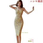 レース ワンピース タイトミニ クラブドレス Vネック ノースリーブ シースルー 膝丈 ミニ レディース きれいめ 総レース 演出 衣服 ファッション ウェア