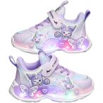 キッズ スニーカー クロミちゃん 女の子 光る靴  メッシュ/合皮 通気性 軽量 クッション  生活防水相当  片手で着脱  秋冬 普段履き 通園14.0?22.5cm