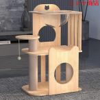 宇宙船 キャットタワー 猫用 木製 パイン材 静止型 透明 宇宙船 猫 引っかきポスト おもちゃ キャットハウス おしゃれ 高安定 お掃除簡単 省スペース 少人数世帯