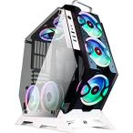 KEDIERS Computer Case ATX Mid Tower PC Gaming Case7 RGB Fans Open Tower Case - USB3.0 - Remote Control - 2 Tempered Glass - Cooling System -