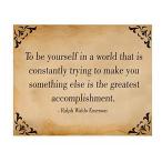 限定価格Ralph Waldo Emerson Quotes-"To Be Yourself" Poetic Inspirational Wall Art -10 x 8" Vintage Parchment Print-Ready to Frame. Home-