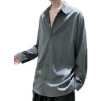 a spec rusio режим серия Basic рубашка длинный рукав кнопка down модный tops мужской большой размер ( Lead серый, L)
