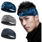 лента для волос мужской спорт пот прекращение головная повязка широкий 2( [2] Splash серый / полоса серый / Inazuma голубой )