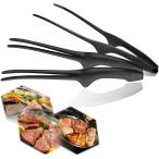 トング 焼肉 菜箸トング 焼肉用トング バーベキュー ステンレス (ブラック,  3本セット)