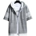 emptio короткий рукав Zip выше Parker модный Street внешний короткий рукав Parker незначительный серый ( лёд серый, XL)