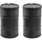 灰皿 ふた ドラム缶 おしゃれ バイク 自転車 車載 スタンド( 黒2個セット)