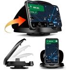 Virgin BEAT 車載スマホホルダー シェルデザイン 薄型 ダッシュボード用 360度回転 VB-360 MDM (ブラック)