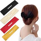 ショッピングデフトバン デフトバン お団子 ヘアメーカー シュシュ 髪飾り かわいい 髪アップ ヘアアレンジ 4色セット