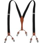  подтяжки кожа & резина подтяжки мужской женский Y type 2.5cm ширина x самый длинный 110cm( черный, Free Size)